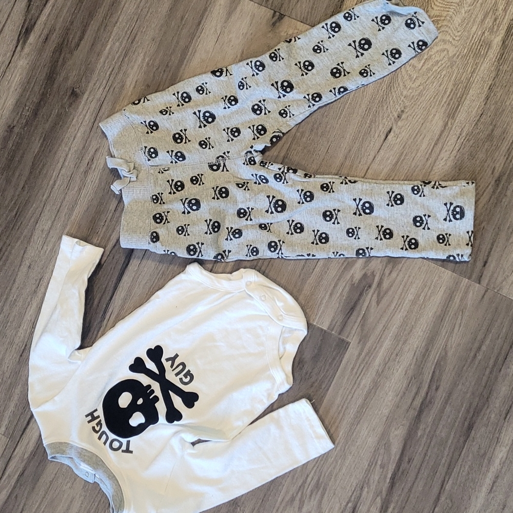 Koala baby long sleeve skull onsie with pants